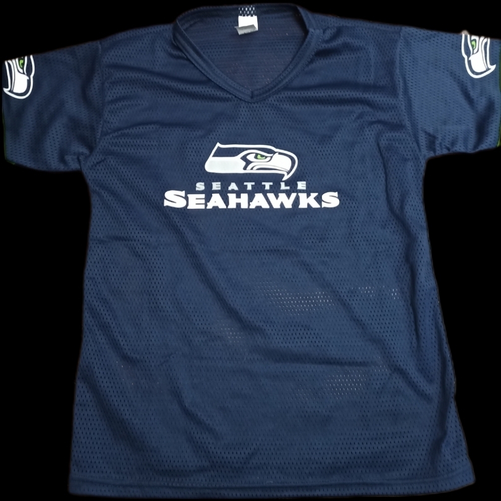 Seattle Seahawks Jersey Women's Size Medium Franklin Vintage Style Mesh
